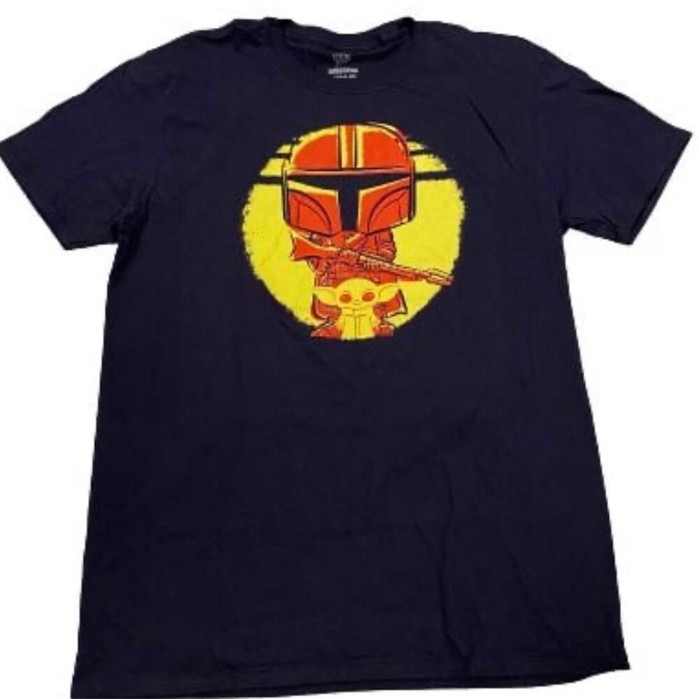 Funko Pop! Star Wars Men's LG Mandalorian Grogu Graphic T-shirt